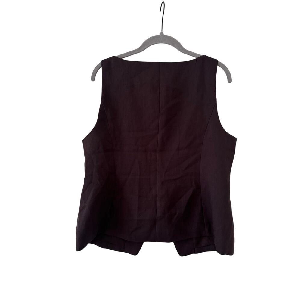 H&M Womens Brown Button Front Vest Sleeveless Career Office Top Size M EU42 - Picture 5 of 6